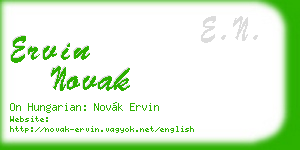 ervin novak business card